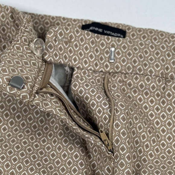 Adrienne Vittadini Pants 8 Geometric Stretch Slim Straight Dressy Career Office - Picture 8 of 14